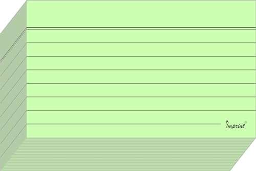 IMPRINT'S Ruled Index Cards, Light Green Color, 3x5-Inch, 100 Cards in This Pack 1