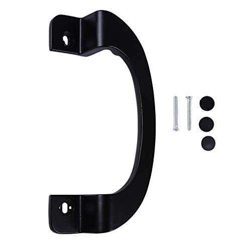 UINKE Patio Door Handle Alloy Replacement Surface Mounted Hook Style Sliding Universal Glass Door Handle,Black 1