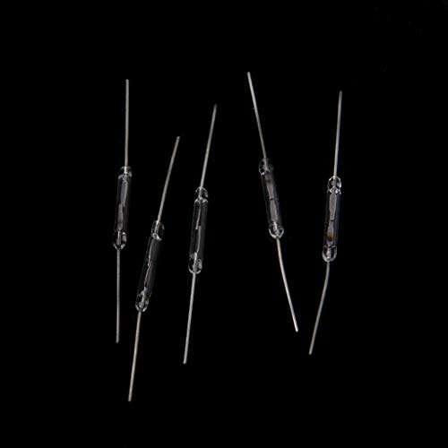 Asukohu Reed Switch, 10 Pcs 2x14mm Reed Switch Normally Open Magnetic Induction Switch Electromagnetic N/O 4