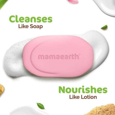 Mamaearth Multani Mitti Moisturizing Lotion Soap with Multani Mitti & Rose for Oil Control & Acne (3 + 1 Free) (125 gm x 4) | Benefits of Lotion | Deeply Cleanses & Moisturizes | Grade 1 Acne soap 3