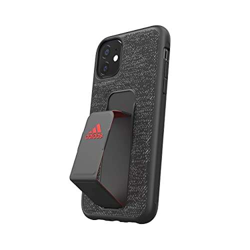 ADIDAS Sports Black Cell-Phone Case for iPhone 11, Drop-Resistant Hand-Grip Phone Cover with Strap 5