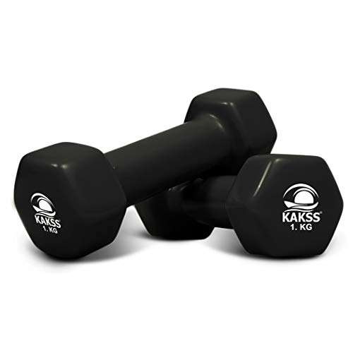 Kakss Vinyl Dumbbell (Pair) Fitness & Strength Dumbbells (Proudly Made in India) (1+1 = 2 KG, Multicolor) 4