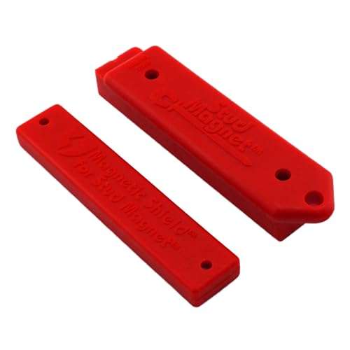 Master Magnetics Magnetic Stud Magnet Finder with Shield - Drywall Screw and Nail Locator, Red, 07612 2