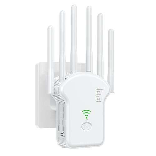 FABER-CASTELL 2024 Release WiFi Extender Signal Booster for Home, 6X Faster Longest Range Up to 12000sq.ft, Internet Repeater with Ethernet Port,WiFi Amplifier - 1 Tap Setup