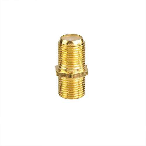 SHZ 2-Pack Gold Plated F-Type Coaxial RG6 Connector,Cable Extension Adapter Connects Two Coaxial Video Cables 2