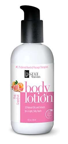 BV Spa by Bon Vital' Moisturizing Body Lotion, Pink Grapefruit Scented Body Silk for Dry Skin Repair, Anniversary for Women, Moisturizer with Essential Oils for Soft Skin