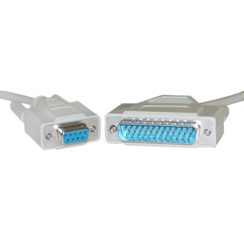 Offex Null Modem Cable, DB9 Female to DB25 Male, UL Rated, 8 Conductor, 6-Foot (OF-10D1-21306)
