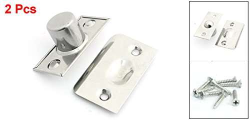 Bathroom Cabinet Door Silver Tone Stainless Steel Ball Catches 2 Pcs 2