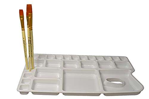 Kids Trends Plastic Pallette with Thumb Hole for painiting,Colour Mixing with 7 Brushes for Kids,Artists. 5