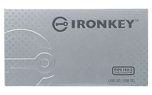 Kingston Ironkey S1000 128GB Encrypted USB Flash Drive On-Device Cryptochip FIPS 140-2 Level 3 Multi-Password Security Options IKS1000B/128GB 4