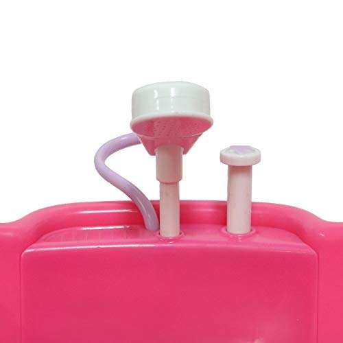 JC Toys Adorable Lil' Cutesies Bathtub with Shower Fits Most Dolls Up to 10" , Pink 3