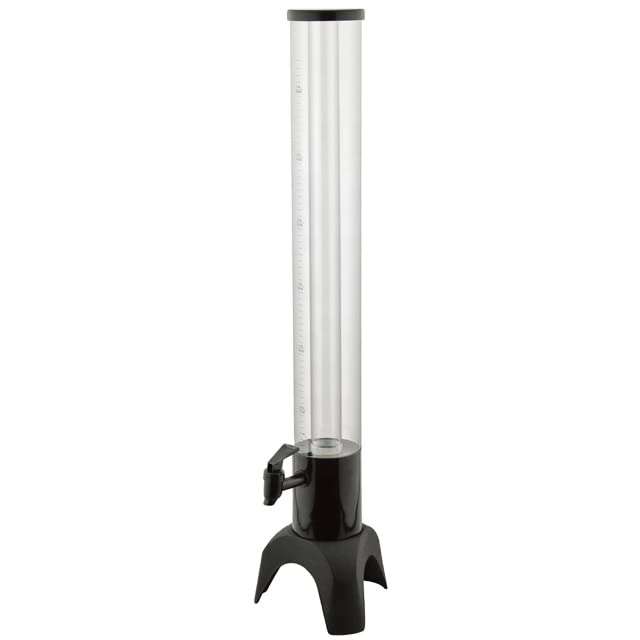 THW 3 Litre Three-Legged Metal Base Draft Beer Tower Juice Beverage Dispenser with Removable Ice Tube for Keeping Liquid Cold, Black 1