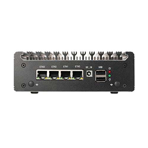 HUNSN Micro Firewall Appliance, Mini PC, OPNsense, VPN, Router PC, Intel N4505 N6000, RS41, AES-NI, 4 x 2.5GbE I226-V, Console, Type-C, HDMI, DP, SIM Slot, 16G RAM, 256G SSD 5