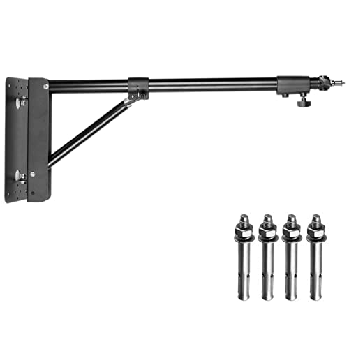Fotoconic Triangle Wall Mounting Boom Arm Light Stand for Photography Studio Video Strobe Flash Lighting, Max Length 51.2 inches/130cm, 170 Degree Up and Down, 160° Left and Right 1