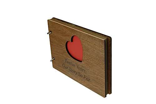 Pirantin 12 Years Our Story So Far - A5 Scrapbook, Photo Album or Notebook with Varnished Wood Front and Back Covers 3