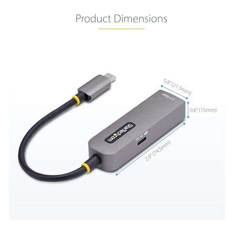 StarTech.com 2.5GbE USB-C to Ethernet Adapter, 100W PD Pass-Through, NBASE-T NIC, USB 3.0 Type-C 2.5G Multi Speed Network 5