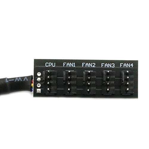 Maxmoral 1 Piece PC Case Cooling Fan Hub Splitter 1 Female to 5 Male 4Pin Power Cable for 3Pin/4Pin PWM CPU Cooler 3