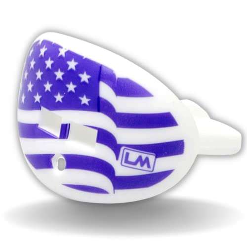Football Mouth Guard - Pacifier Lip Protector Mouthpiece for Youth and Adults - U.S. Flag Custom Design - Multiple Colors - Top and Bottom Teeth Protection - Great Air Flow 1