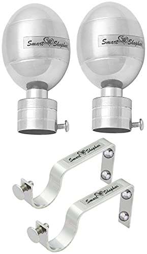 SMART SHOPHAR Stainless Steel Lumia Curtain Bracket 4 Inches Silver, Pack of 1 Set, 2pcs / Elegant Design/Durable Construction/Convenient Assembly/Suitable for Curtain Rods 1