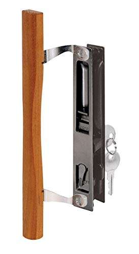 IM AMELIA Sliding Glass Door Handle Wood/Black Steel Right Handed 1