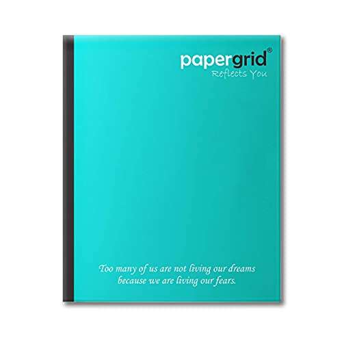 papergrid Notebook - Short Book (19 cm x 15.5 cm), Maths Ruled, 152 Pages, Soft Cover - Pack of 6 6