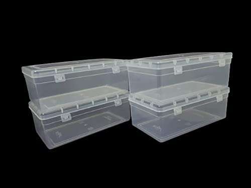 Kitchen Container Boxes with lid and lock system- Pack of 8 rectangular multipurpose plastic boxes for organizing Home Kitchen Stationery Ornaments and much more (Transparent-Pack of 8) 3