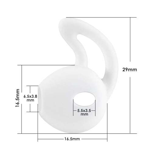 D & K Exclusives Ear Hook Covers for Earbud Headphones, Noise Isolation Anti-Slip Silicone Earbuds/Ear Plug Tips 3 Pair Cover Tips Accessories Compatible Headset MNHF2AM/A (White 6PCS) 5