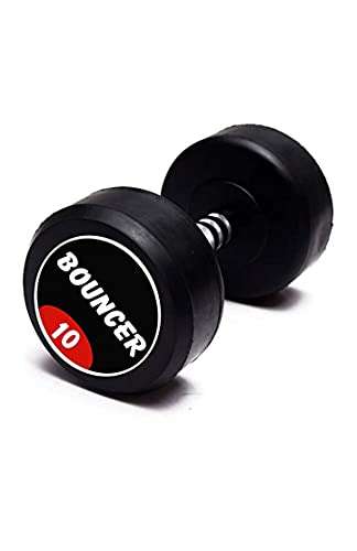 ASG Bouncer Dumbbell 10 kg Single piece / 10kg x 1pcs / Bouncer Dumbbell/Rubber Coated Dambal/Home Gym Exercise Dumbbell/Fixed Weight dumbbell / (pack of 1) 10kg Weights
