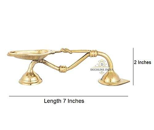 D.E.C. D.E.C Decoline India Brass Kodi Vilakku Aarti Size: Length 7?, Width 2?, Height 2?Weight: 240 gm,Golden,Standard 3