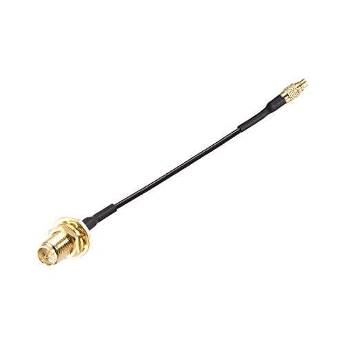 uxcell MMCX Male to RP-SMA Female Bulkhead,Pigtail Antenna Coaxial RF1.37 Low Loss Cable,RF Coaxial Adapter Connector,4inch 1