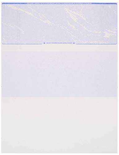 500 Sheets Computer Blank Check Paper - Blank Checks on Top and Pay Stubs on Bottom for Business & Payroll - High Security Check Paper for Inkjet & Laser Printers - Sky Blue Premium - Not Customized 1