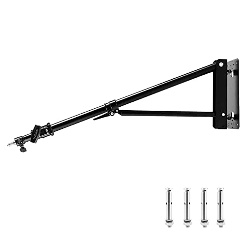 Selens Wall Mount Triangle Boom Arm-Max Length 5.9 Feet/180cm , 180° Flexible Rotation Camera Wall Mount for Photography Strobe Light, Ring Light, Umbrella Softbox, Reflector (Black) 1