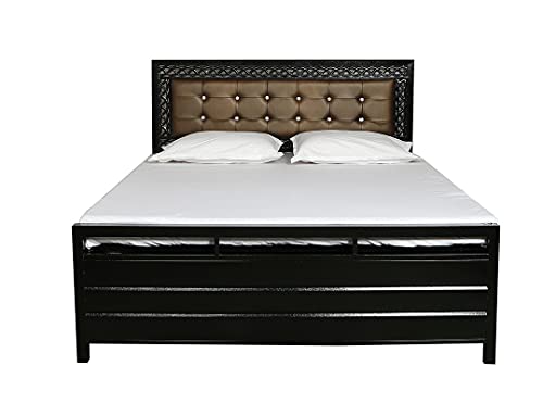 A1 Star Furniture Metal Bed with Hydraulic Storage Couple King Size Bed Texture Finish - Colour Black Colour Type: Powder Coated. Mattress Included |HDFKBMS108|