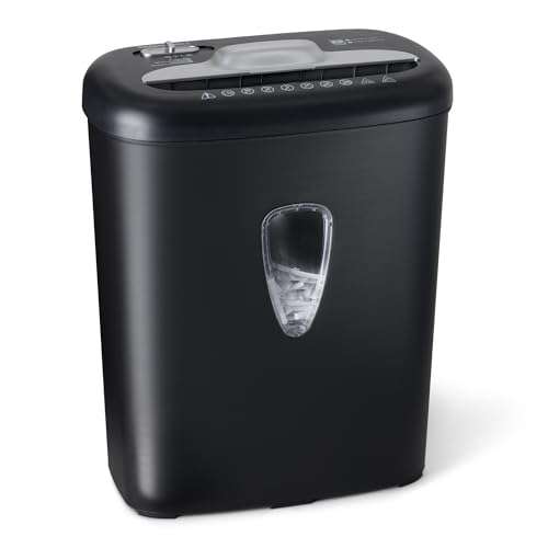 Amazon Basics 8 Sheet Cross Cut Paper and Credit Card Shredder with 4.1 Gallon Bin, Black 1