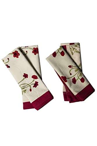 CONTRAST LIVING Rojita Hand Block Printed Kitchen Towel/Dish Towel/Hand Towel Multi Color Set of 3 Pcs 4