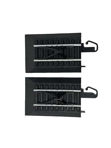 Bachmann Trains - Snap-Fit E-Z TRACK HAYES BUMPERS (2/card) - STEEL ALLOY Rail With Black Roadbed - HO Scale Grey, 8 2