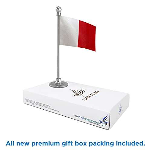 The Flag Corporation Kerala Congress (M) Car Dashboard Flag 2in x 3in With A Plastic Liquid Chrome Base 5