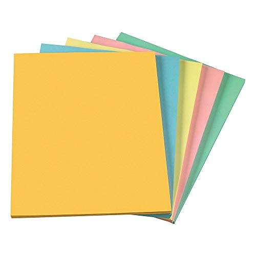 Staples Pastels Colored Copy Paper, Assorted, 8.5 x 11 inch Letter Size, 20lb Density, 30% Recycled, Acid-Free, Pink Green Gold Blue Canary Yellow, 400 Total Sheets (679481) 2