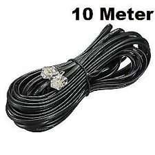 Ann-Tech Telephone Modem Line Cord Cable, Rj11 Plug To Plug 10 Meter, Black