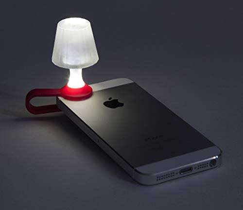 Peleg Design Luma Smart Mobile Phone Night Light, Tiny Lampshade Clip on Phone Flash Led Light Holder, Red 2