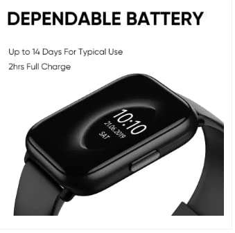 DIZO Watch D Sharp 1.75" with High Res (320*390) Display (by realme techLife) (Black Strap, 1.75) 5