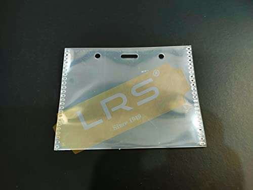 LRS Soft Plastic Flexible I.D Card Holders, Pouches, Badges PrePunched for Lanyards, 70mm x 95mm Each, Horizontal Top Loading for Office, School, College, University - Pack of 25 3
