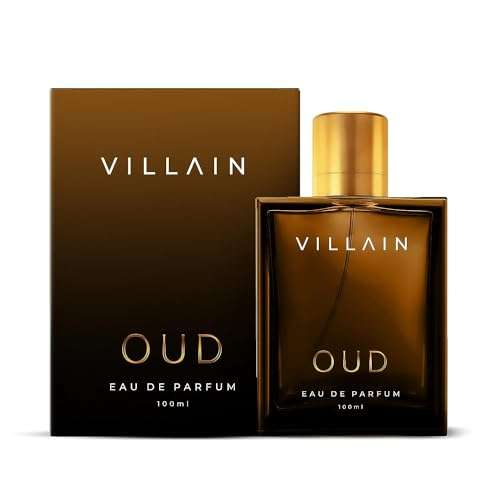 VILLAIN Oud Eau De Parfum for Men, 100ml| Super Long Lasting Premium Fragrance| Oudh Perfume| Oriental, Smoky, Spicy| Attar Like Scent for Luxury and Richness| Bold and Strong Aroma 1