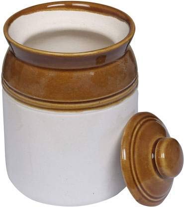 SHRIYAM CRAFTS Dining Table Pickle Jar ceramic Jars Containers For Storage hand Painted Ceramic Barni (JAR 2000ML PACK OF 1)