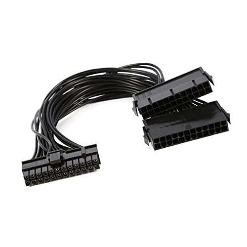 Tobo 24 Pin Dual PSU Power Supply Splitter Extension Synchronizer Adapter Male to Female ATX Motherboard Cable for Mining (24 Pin Dual PSU Power Supply Cable) - TD-246TC
