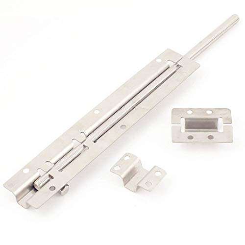 Stainless Steel 12-inch Long Stainless Steel Door Latch Sliding Lock Barrel Bolt w Screws Set 2