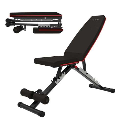WELCARE Multi Adjustable Weight Bench for Home Gym - Foldable Workout Bench Press with Heavy Duty Steel, Folding Sit up Flat Incline Decline Strength Training Bench for Full Body Exercise 1