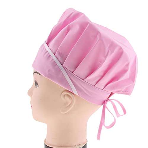 Trendy Retail® Kitchen Chef Working Hat for Male/Female Adult Cooking Cap Pink White Strip 4