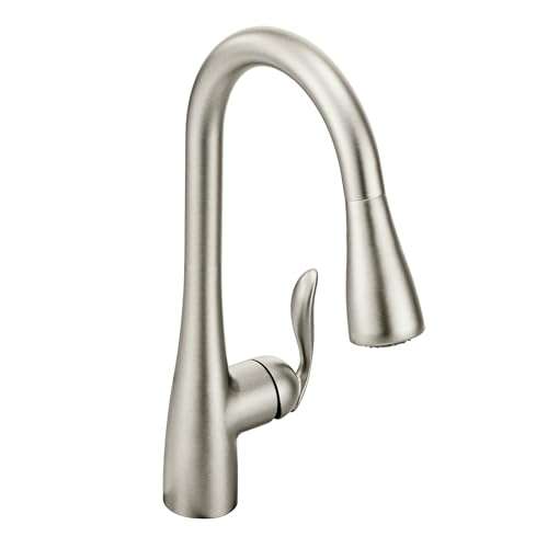 Moen Arbor Spot Resist Stainless One-Handle Pulldown Kitchen Faucet with Sprayer and a Reflex Docking System, Kitchen Sink Faucet Featuring Power Boost for a Faster Clean, 7594SRS 1