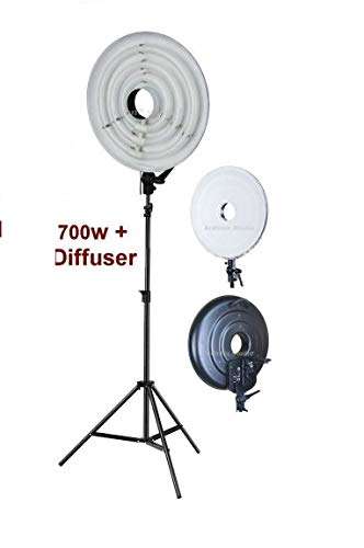 Ardinbir 700W Studio 5400K Daylight Continuous Cool Fluorescent Video Macro Ring Light Stand Lamp Kit Lighting with White Diffuser 1